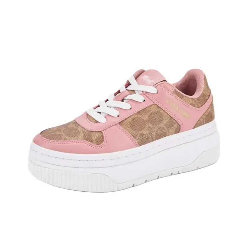 COACH Low Top Skateboard Shoes Women's Pink-1