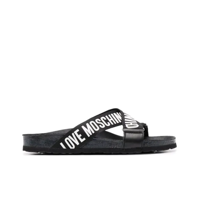 Love MOSCHINO Logo Open-toe Slides-1