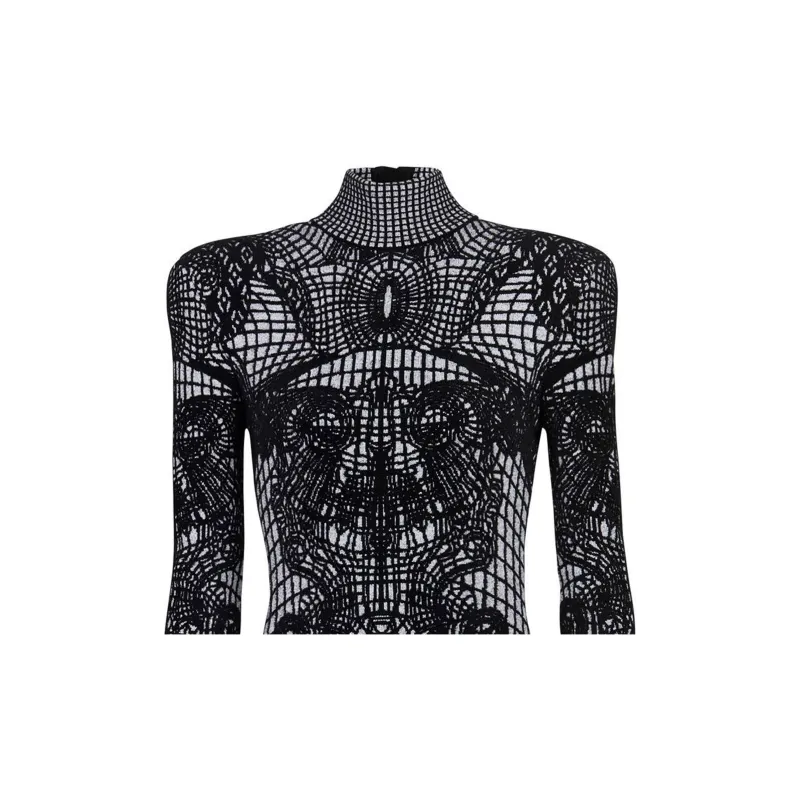 BALMAIN Graphic print Fitted Dress-4