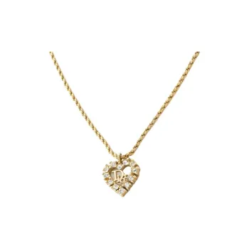 DIOR 1990s-2000s Heart Rhinestone Necklace