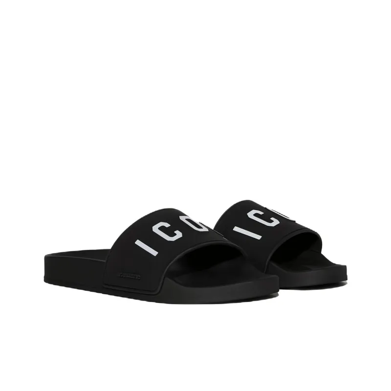 DSQUARED 2 Icon Print Flat Slides Women's-1