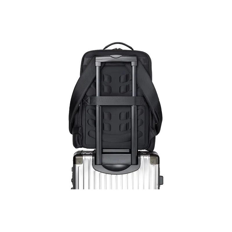 COLINS KEIRS Fabric With Genuine Leather Backpack Large Size Men's Black-4