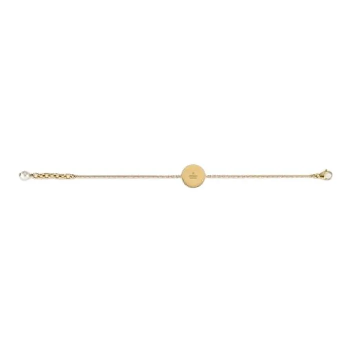 GUCCI Metal Crystal Glass Pearl Bracelets Unisex Gold-1