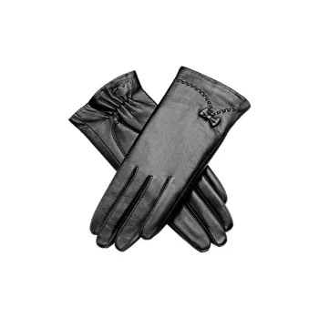 PIERRE CARDIN Sheepskin Goatskin Gloves Women's Black