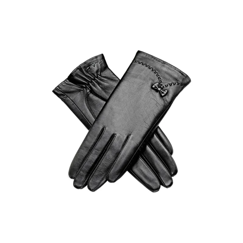 PIERRE CARDIN Sheepskin Goatskin Gloves Women's Black-0