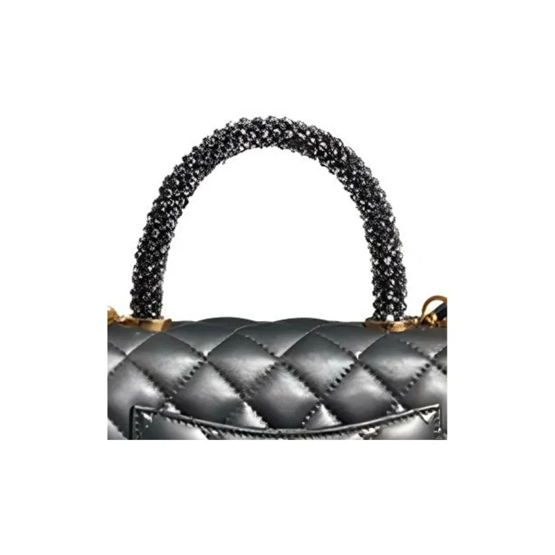 CHANEL Coco Handle Calfskin Shoulder Bag, Crossbody Bag, Handbag Trumpets Women's Black-3