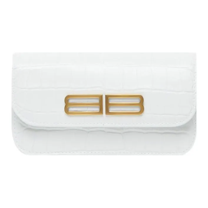 Balenciaga Gossip Cow Leather Wallet Women's White-0