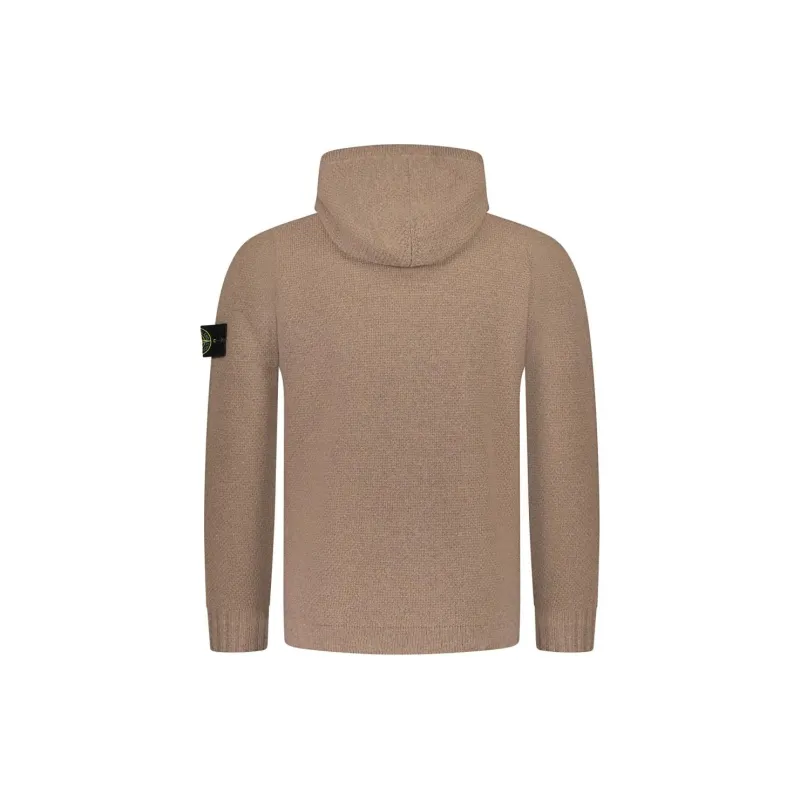 STONE ISLAND Logo Patch Hooded Cardigan-1