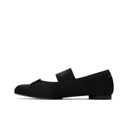 MM6 Maison Margiela Atomic Bow Detailed Satin Ballerina Shoes Women's