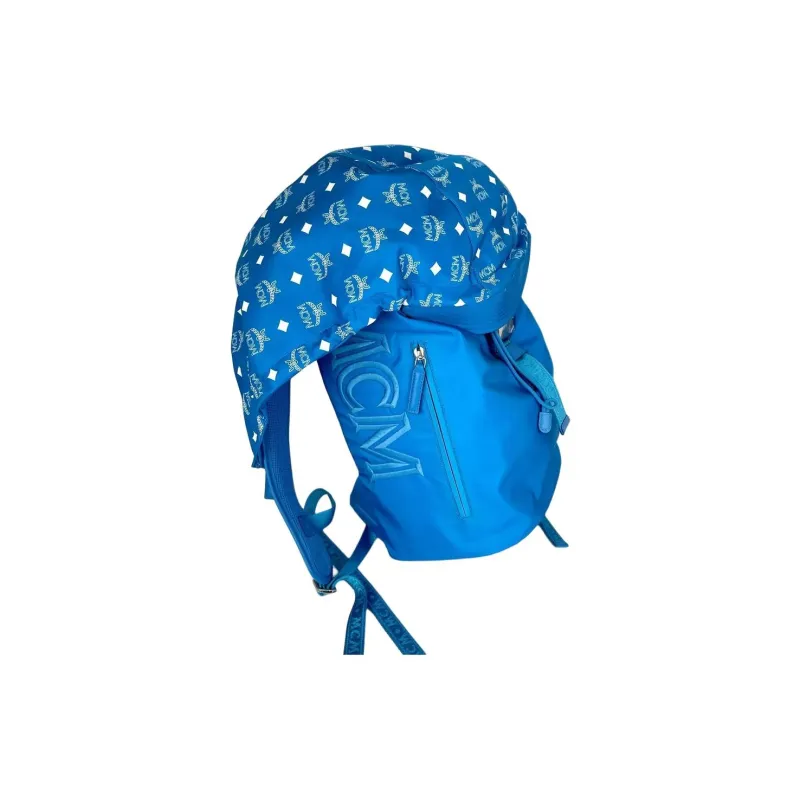 MCM Nylon Backpack Women's Blue-3