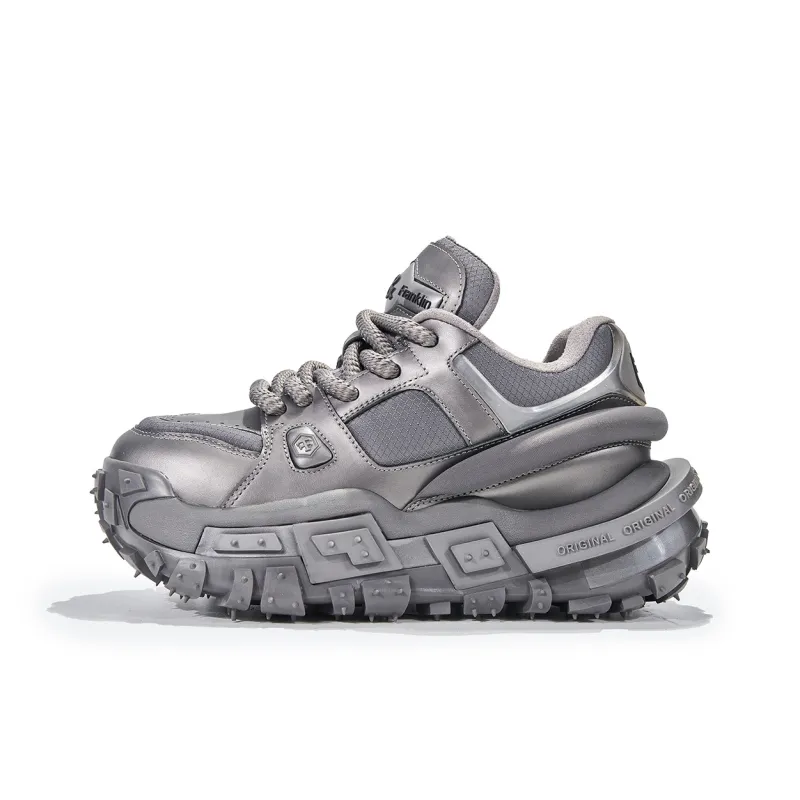 FERNANDA FRANKLIN Anti Slip Wear Resistant Low Top Chunky Sneakers Women's Gray-0