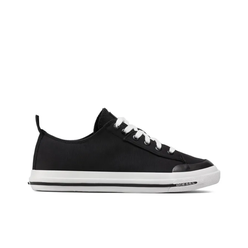 DIESEL S-Astico Anti-Slip Wear-Resistant Low-Top Skateboard Shoes Men's Black White-1