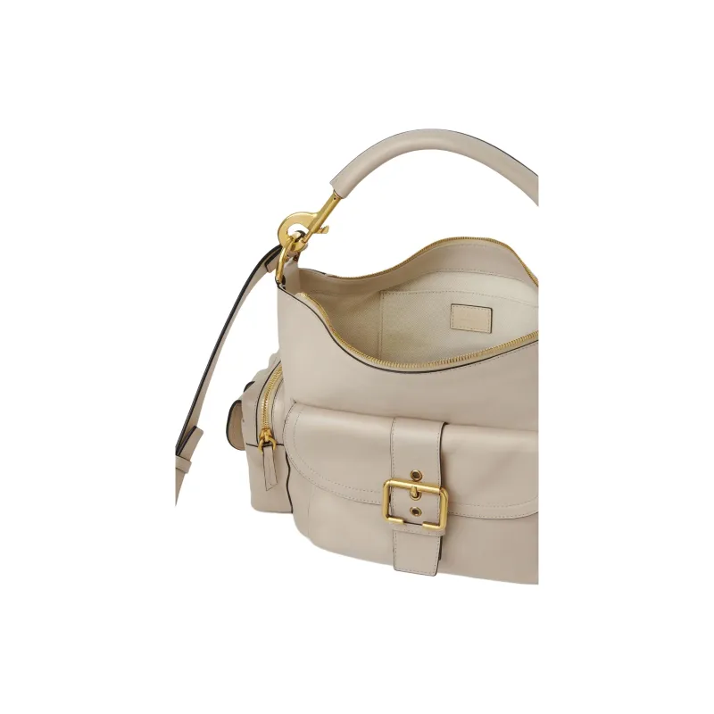 Chloe Natural Shiny Buffalo Leather Camera Bag Shoulder Bag Crossbody Bag Handbag Women's Brown-3