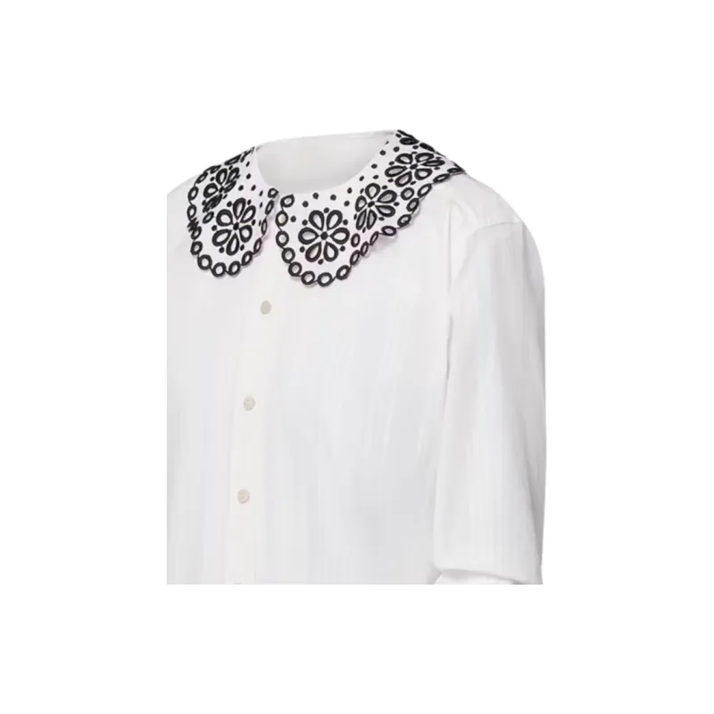 LOUIS VUITTON Broderie Anglaise Collar Shirt-3