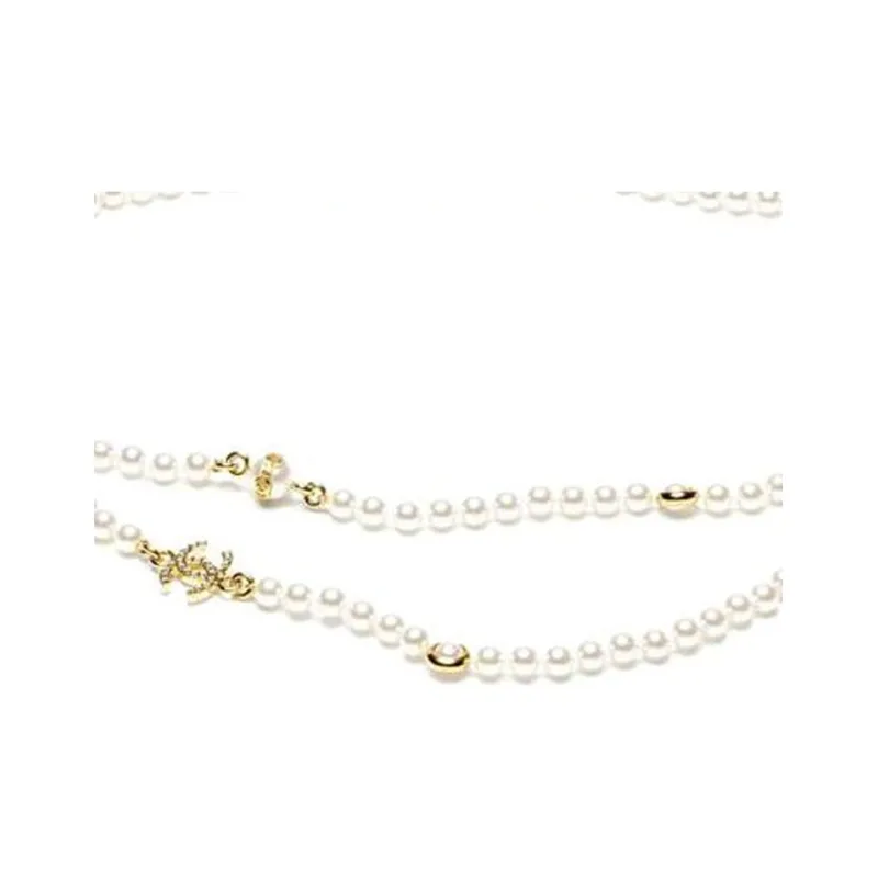 CHANEL Crystal Waist Chains Women's Deep Gold/White --2