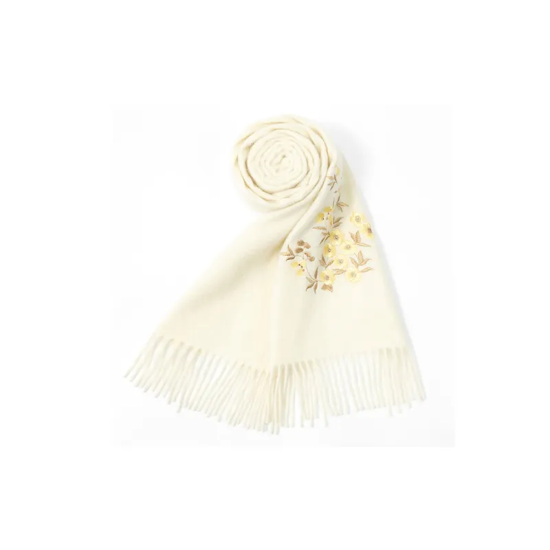 Shanghai Story Sheep Wool Knit Scarves Women's Sandalwood 5 Colors To Choose From-3