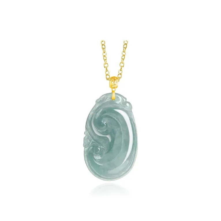 Harf Glutinous Jade Jadeite Necklaces Unisex-3