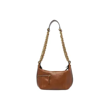 Chloe Natural Shiny Buffalo Leather Handbag Shoulder Bag Regular Women's Clay Brown