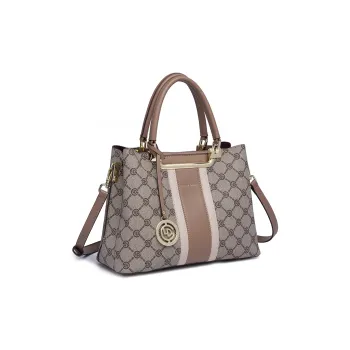GELANDAI PVC Women's Crossbody Bag Handbag Women's Coffee/Gray Color