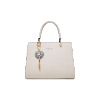 Geshiman Cow Leather Shoulder Bag Crossbody Bag Handbag Medium Size Women's Ecru/Beige Apricot/Royal Blue/Purple/White