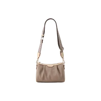 GELANNI Cow Leather Boston Bag Shoulder Bag Women's Apricot/Black/Gray