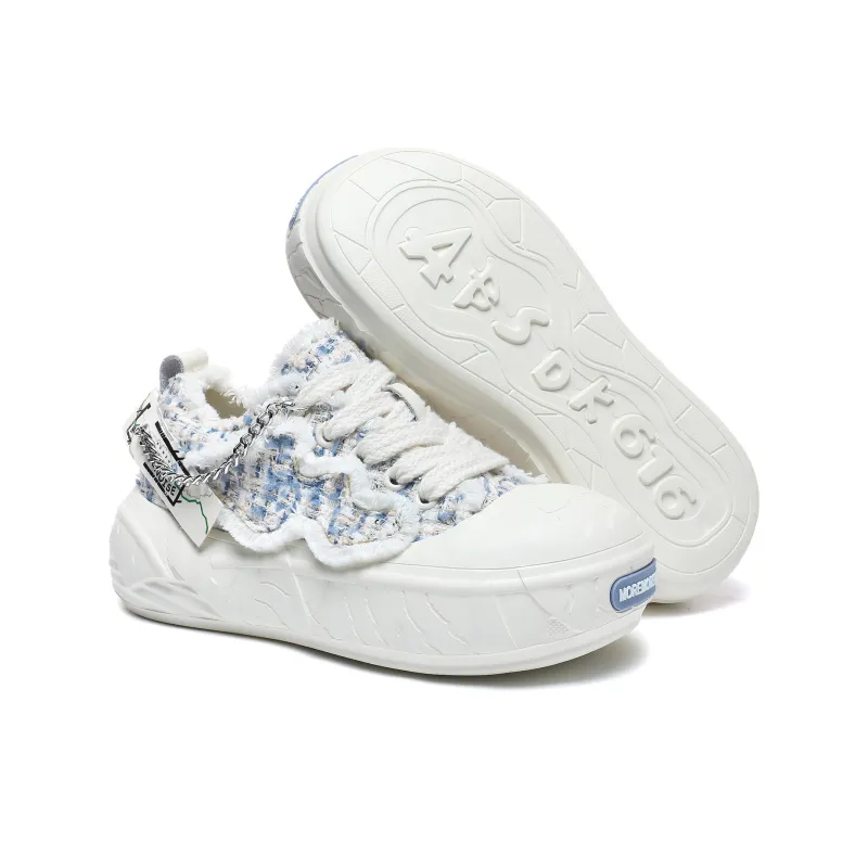 MOREMORENOISE Canvas Shoes Women's Low Top White-6