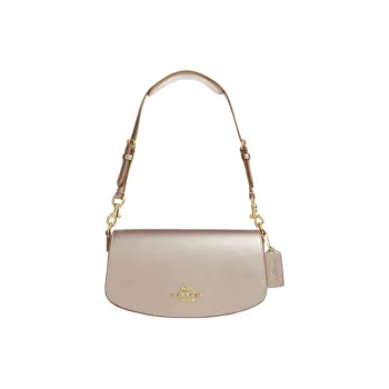 COACH PVC Shoulder Bag Handbag Shoulder Bag Medium Size Women's Champagne