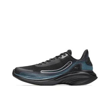 Anta City Wear Resistant Cushioning Lightweight Low Top Sprint Running Shoes Men's Black Blue Silver