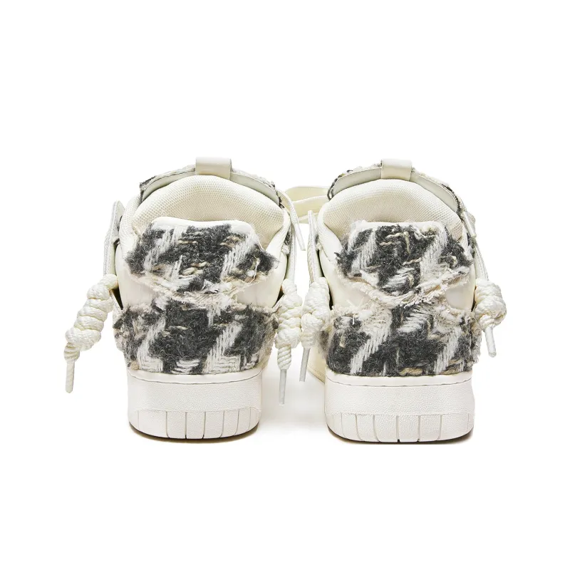 MQMS Skateboard Shoes Unisex Low Top Beige/White/Color Scheme-4