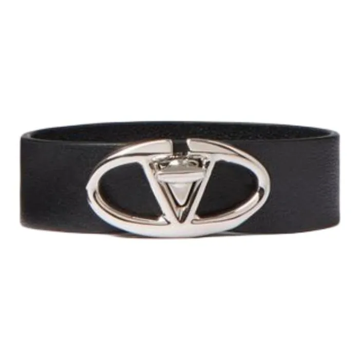 Valentino Leather Bracelets Men's Black-0