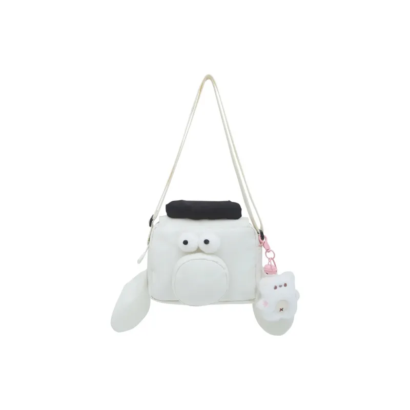 DALO Nylon Shoulder Bag Crossbody Bag Women's Black/White-6