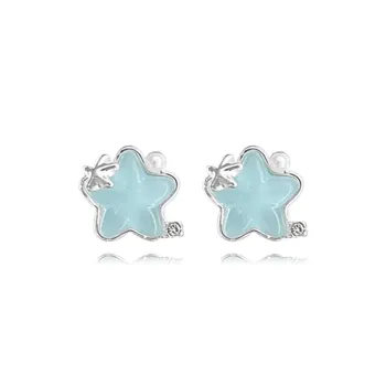 Muyan Alloy Ice Transparent Star Stud Earrings Women's