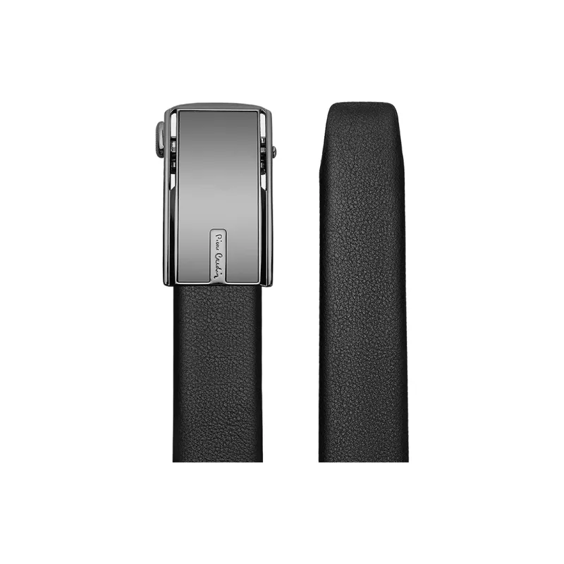 PIERRE CARDIN Top Grain Cow Leather Belts Men's Black Width 3.5cm-3