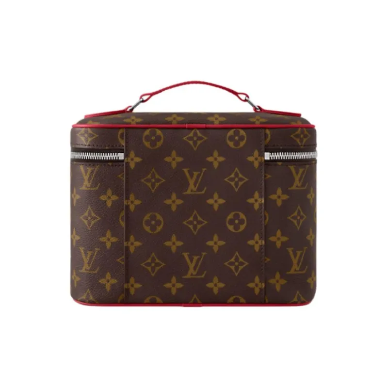 LOUIS VUITTON Monogram Macassar Coated Canvas Makeup Bag Men's Red-2