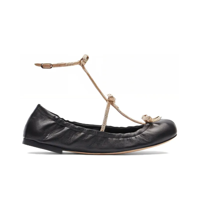 RENE CAOVILLA Caterina Casual Single Shoes 1cm Women's Black-1