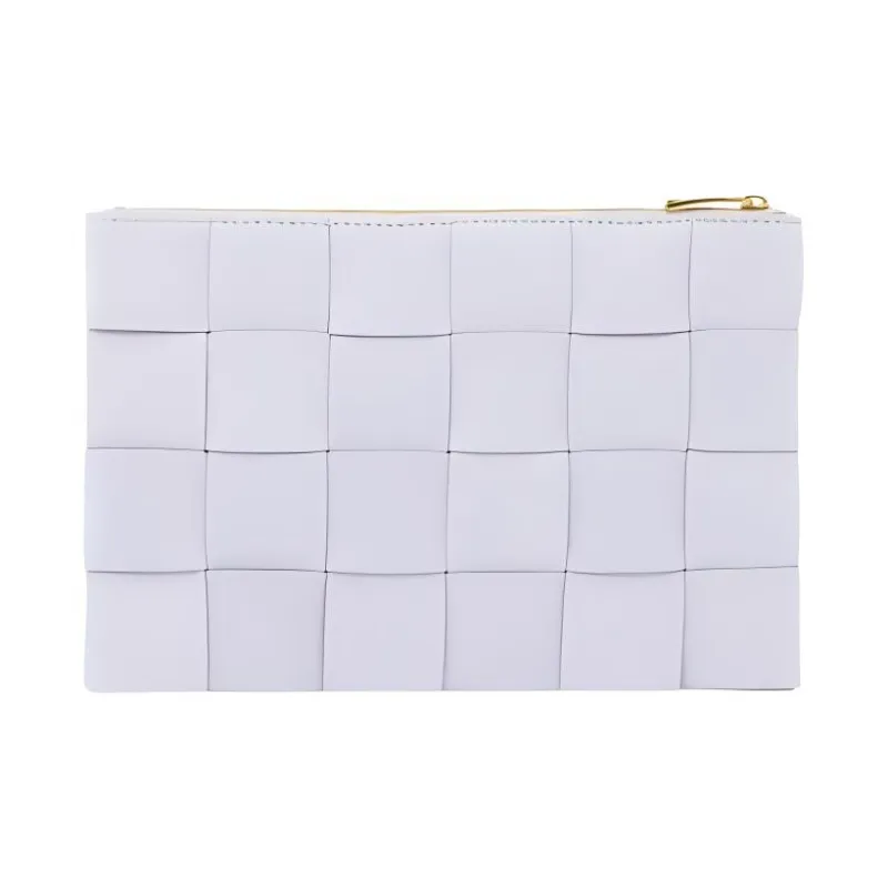 Bottega Veneta Sheepskin With Cow Leather Clutch Small Size Women's Purple-2