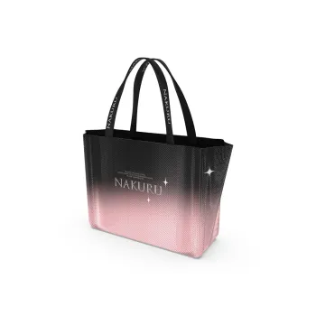 NAKURU Polypropylene Plastic Tote Bag, Shopping Bag, Handbag Large Size Unisex Woven Gradient Black Pink