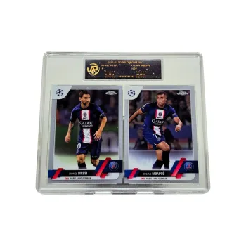 Topps Mbappé Messi Player Card Large Paris Era Green Grass Running Side Profile Double Special Card Graded Cards 1 Pc