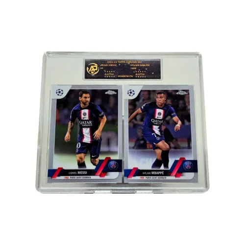Topps Mbappé Messi Player Card Large Paris Era Green Grass Running Side Profile Double Special Card Graded Cards 1 Pc