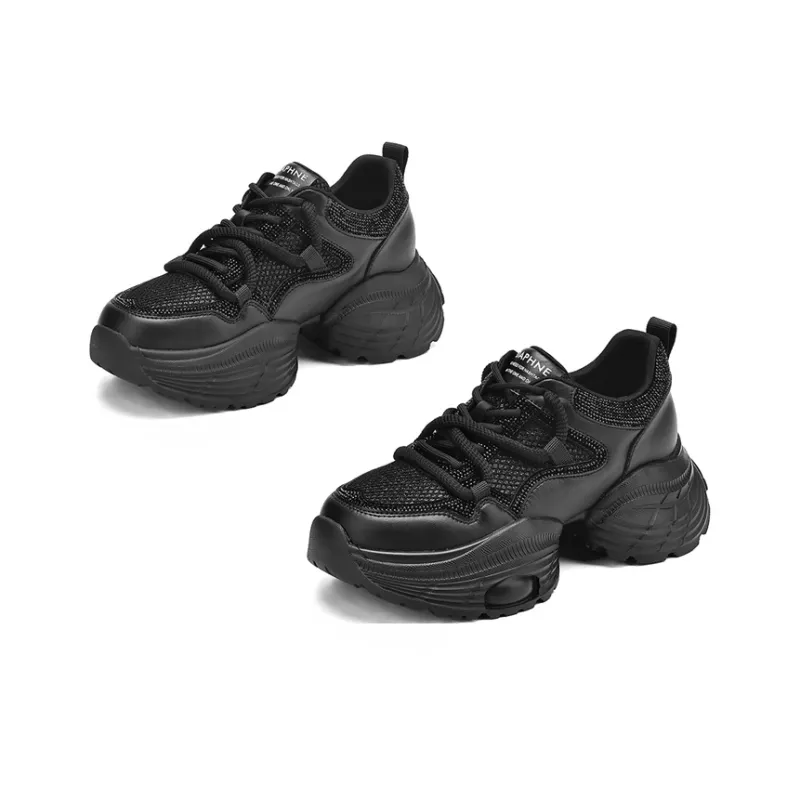 DAPHNE Chunky Sneakers Women's Low Top Black-2