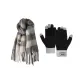 [Ambient Two-Piece Set]Gray Scarf+Gray Glove