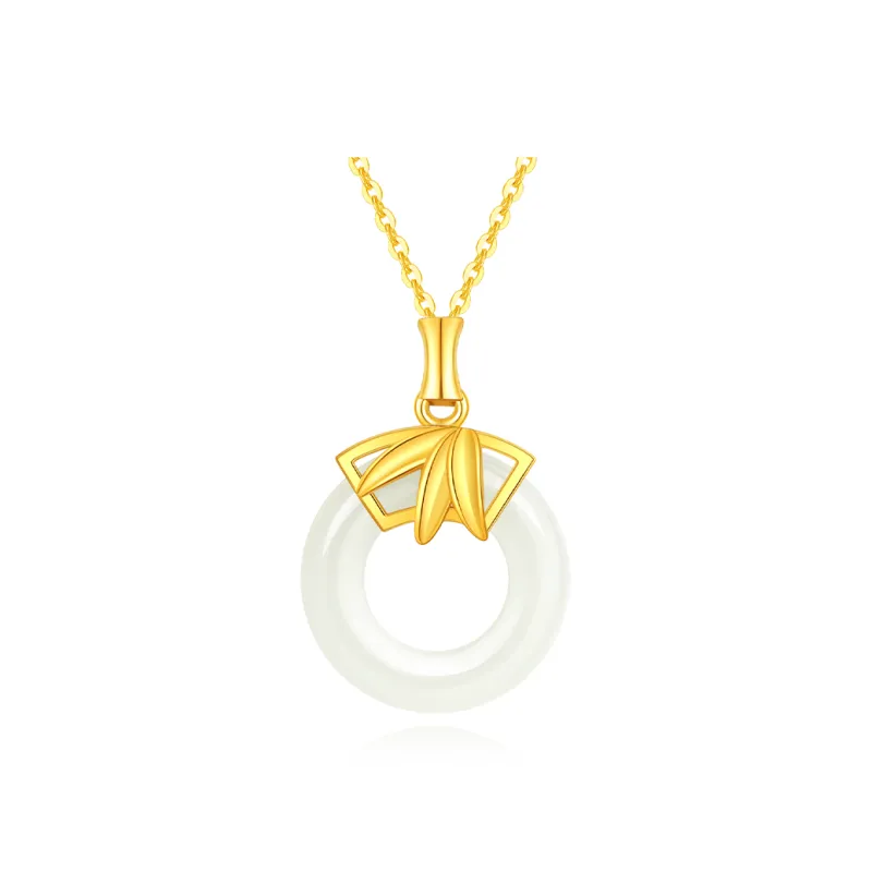 JINLIUFUJIXIANG Hetian Jade Necklaces White Jade/Pale Greenish White Jade Unisex-0