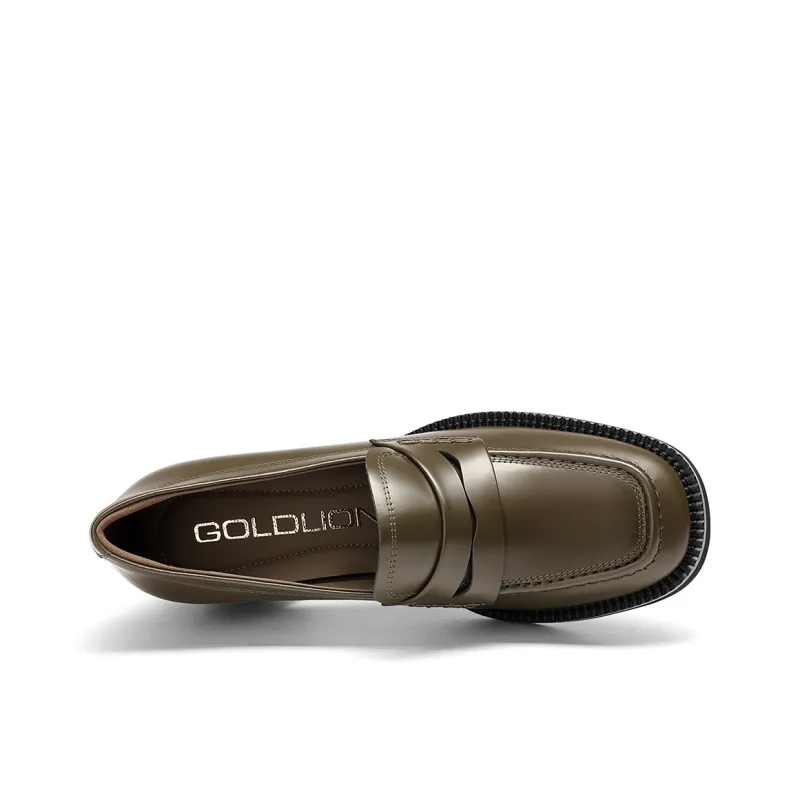 GOLDLION Square Toe Fashion Loafers Women's-6