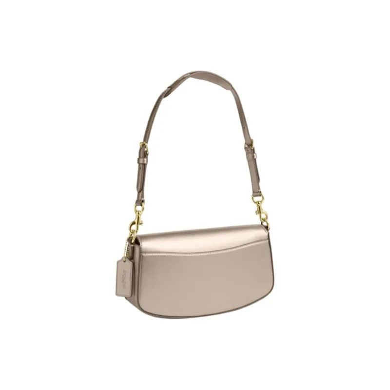 COACH PVC Shoulder Bag, Handbag, Shoulder Bag Medium Size Women's Champagne-1
