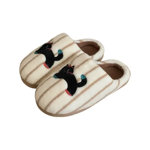 Thin Strips Cotton Slippers Unisex, Brown