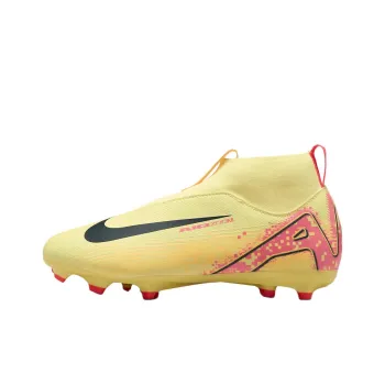 Nike Mercurial Superfly 10 Anti Slip Wear Resistant High Top Kids' Soccer Shoes Yellow Teenagers