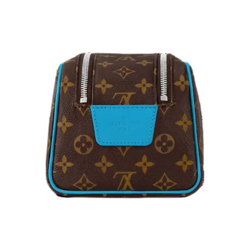 LOUIS VUITTON Coated Canvas Clutch Unisex Gaston Blue-2
