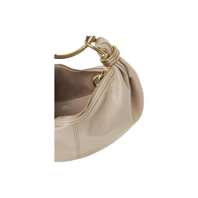 Chloe Calfskin Handbag Small Size Women's Brown-3
