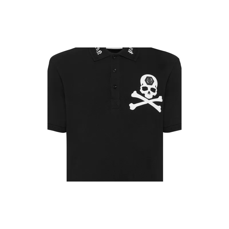 PHILIPP PLEIN Skull print Cotton Polo Shirt-6