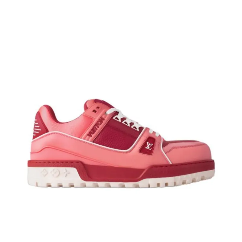 LOUIS VUITTON Trainer Maxi Low Top Skateboard Shoes Men's Red-1